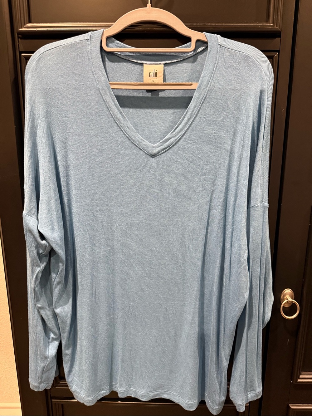 CAbi Light Blue V-Neck Long Sleeve Tee